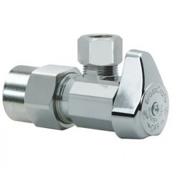 Brass Craft G2PR19X CD Angle CPVC Valve, 1/4 Turn, Chrome, 1/2-In. Nominal CPVC x 3/8-In. Outer Diameter Compression