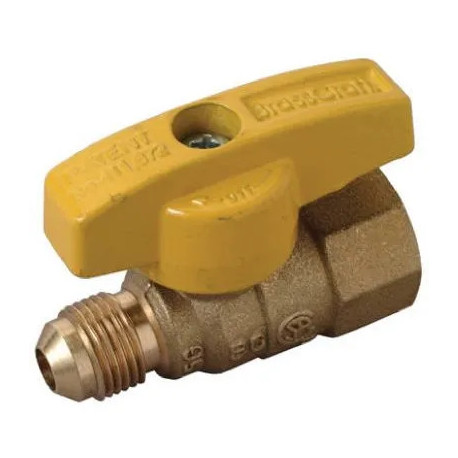 Brass Craft Service Parts PSSL-12 Gas Valve, Straight, 3/8 O.D. x 1/2-In. FPT