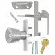 Hampton-Wright Products VK670 Keyed Universal Knob Latch for Out-Swinging Metal & Wood Doors, Aluminum Grey