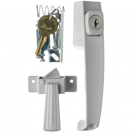 Hampton-Wright Products VK333X Keyed Tie-Down Push Button Handle for Out-Swinging Metal & Wood Doors