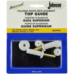 Johnson Hardware 1832PPK3 Universal Bi-Fold Door Top Guide Kit, 2.5"