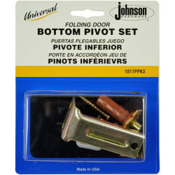 Johnson Hardware 1817PPK3 Universal Bi-Fold Bottom Pivot Kit, 2.5" Jamb