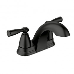 Moen Inc 84942BL Banbury, Two-Handle Low Arc 4" Centerset Bathroom Faucet, Matte Black