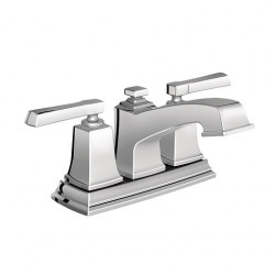 Moen Inc WS84800 Series, Boardwalk, Two-Handle Low Arc 4" Centerset Bathroom Faucet w/ Pop-Up