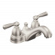 Moen Inc WS84912 Series, Banbury, Two-Handle Low Arc 4" Centerset Bathroom Faucet w/ Pop-Up