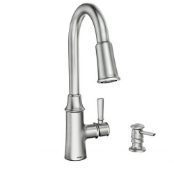 Moen Inc 87402SRS Caris, One-Handle High Arc Pull Down Kitchen Faucet, Spot Resist Stainless