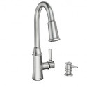 Moen Inc 87402SRS Caris, One-Handle High Arc Pull Down Kitchen Faucet, Spot Resist Stainless