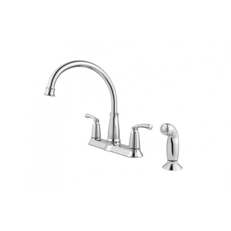 Moen Inc 87403 Bexley, Two-Handle High Arc Kitchen Faucet w/ Spray, Chrome