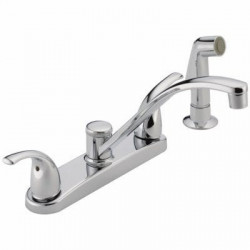 Delta Faucet Co P299508LF Kitchen Faucet With Side Spray, Ergonomic Blade Handles, Chrome