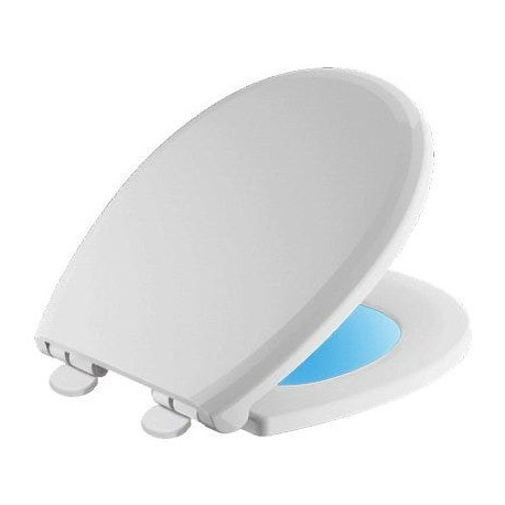 Delta Faucet Co 803902-N-WH Night Light Toilet Seat, Round, Slow-Close Feature