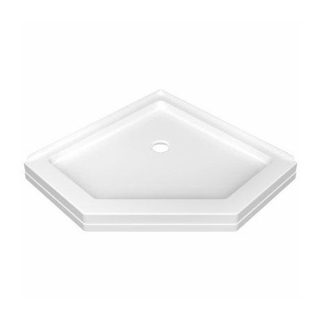 Delta Faucet Co 422062 Neo Angle Single Threshold Shower Base, Bright White Gloss, 38.5 x 38.5-In.