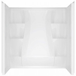 Delta Faucet Co 40204 Classic 400 Curved Bathtub Wall Set, Bright White Gloss, 60 x 30-In., 3-Pc.