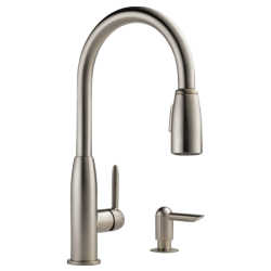 Delta Faucet Co P188103LF-SSSD Single Handle Kitchen Pull-Down with Soap Dispenser
