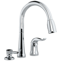 Delta Faucet Co 16970-SD-DST Kate High-Arc Kitchen Faucet With Pull-Down Spray + Soap Dispenser, Chrome