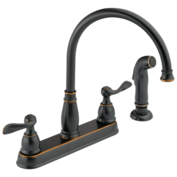Delta Faucet Co 21996LF-OB Windmere Kitchen Faucet with Side Spray, 2 Handles, Oil-Rubbed Bronze
