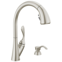 Delta Faucet Co 19922Z-SSSD-DST Ashton High Arc Kitchen Faucet With Pull-Down ShieldSpray + Soap Dispenser, Single Handle, Stainless Steel