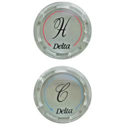 Delta Faucet Co RP19659 Faucet Handle Hot & Cold Button Inserts, Chrome
