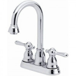 Homewerks Wordwide 204672 Bar Faucet, 2 Metal Handles, Brushed Nickel