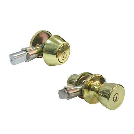 Taiwan Fu Hsing Industrial Co BS7L1B-MH KA2 Combination Mobile Home Lockset, Polished Brass