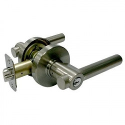 Taiwan Fu Hsing Industrial Co LP2X200C KA2 Entry Lever Lockset, Reversible Basel, Contemporary Style, Satin Nickel