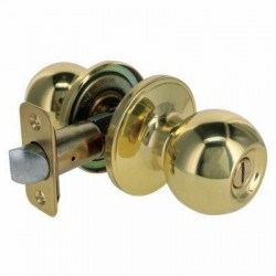 Taiwan Fu Hsing Industrial Co T3710B Privacy Lockset, Ball-Knob Style, Polished Brass