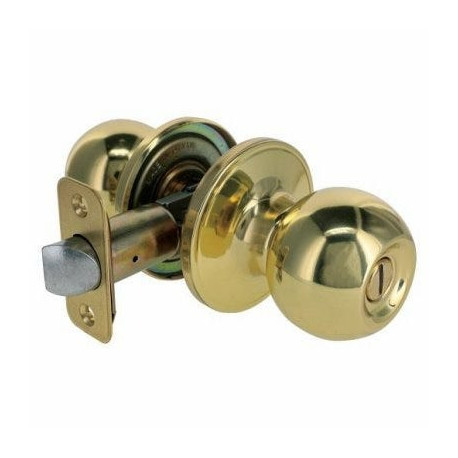 Taiwan Fu Hsing Industrial Co T3710B Privacy Lockset, Ball-Knob Style, Polished Brass
