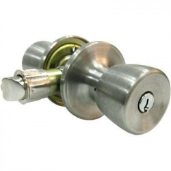 Taiwan Fu Hsing Industrial Co TS600B-MH KA2 Mobile Home Entry Lockset, Tulip-Style Knob, Stainless Steel