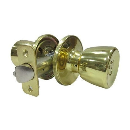 Taiwan Fu Hsing Industrial Co TS700B KD Tulip-Style Knob Entry Lockset, Polished Brass