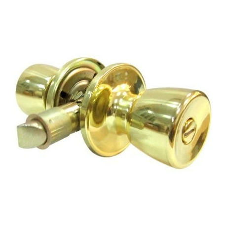 Taiwan Fu Hsing Industrial Co TS710B-MH Mobile Home Privacy Lockset, Tulip-Style Knob, Polished Brass