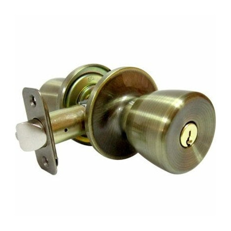 Taiwan Fu Hsing Industrial Co TS800B KA3 Entry Lockset, Medium Tulip-Style Knob, Antique Brass