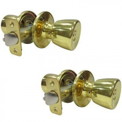 Taiwan Fu Hsing Industrial Co TS700BD KD Tulip Entry Twin Pack, Polished Brass