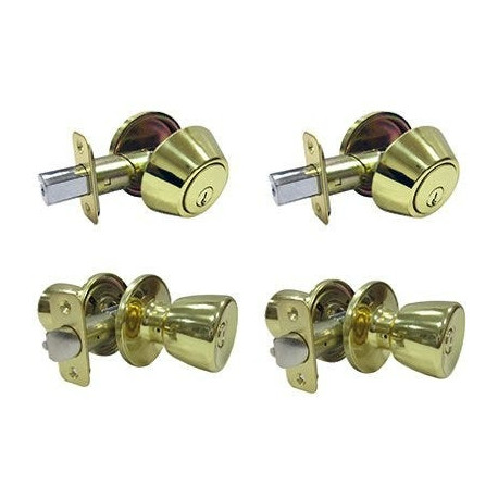 Taiwan Fu Hsing Industrial Co BS7L1BD KD Tulip Project Lock Pack, Polished Brass
