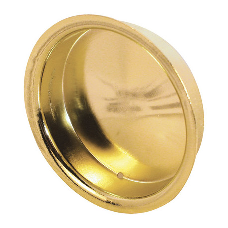 Prime Line N 6698 By-pass Door Pull Handle, Brass Plated, 2 In. Round, 2-Pk.