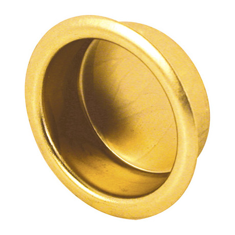 Prime Line N 6846 3/4 In. Inset Sliding Closet Door Pull Handle, Brass Plated, 4-Pk.