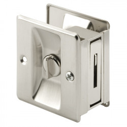 Prime Line N 7239 Pocket Door Privacy Lock Pull, Satin Nickel