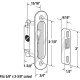Prime Line E 2079 Mortise Lock, Aluminum Housing, 45 Degree Keyway, Round Faceplate, 3-7/8 In.