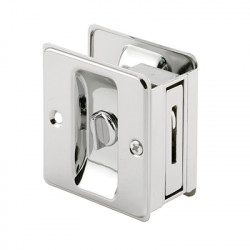 Prime Line N 6773 Pocket Door Privacy Lock and Pull, Polished Chrome