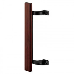 Prime Line C 1190 Patio door handle, Wood, Black bracket, Adjustable Hole Centers