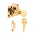 Prime Line U 10665 7/8 In. Brass Plated Drawer/ Cabinet Lock