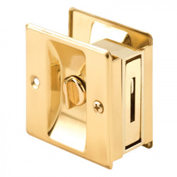 Prime Line N 6771 Pocket Door Privacy Lock with Pull, Solid Brass