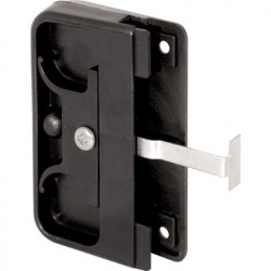 Prime Line A 142 Screen Door Latch and Pull, Mortise Style, Black Plastic