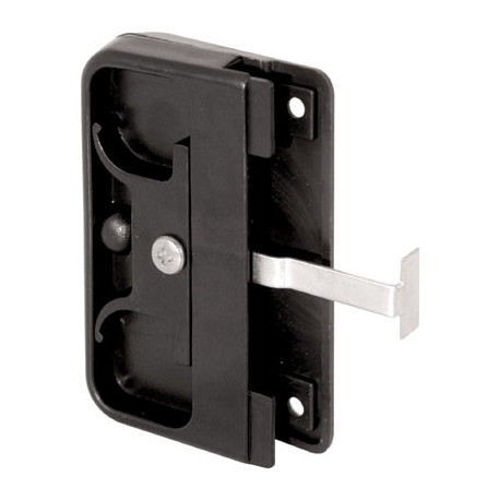 Prime Line A 142 Screen Door Latch and Pull, Mortise Style, Black Plastic