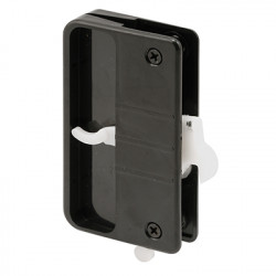 Prime Line A 108 Screen Door Latch and Pull with Security Lock, Black Plastic