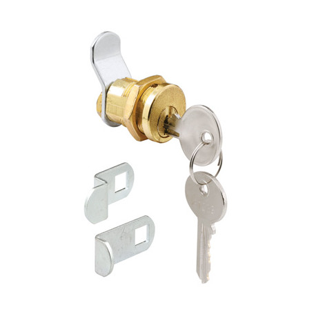 Prime Line S 4648C Mailbox Replacement Lock With 3 Cams & 2 Keys, Brass Finish