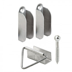 Prime Line PL 7760 Mill-Finish Aluminum Hangers & Latches for 7/16 In. Frame, 2-Pk.