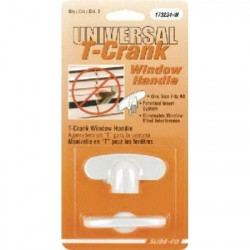 Prime Line 173234-W Casement Window Operator Tee Crank Handle, Diecast, White, Universal, , 1-1/8-In. x 2-3/8-In.