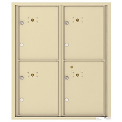 Authentic Parts 4CADD-4P Recessed Mount 4 Parcel Doors/Parcel Locker Unit