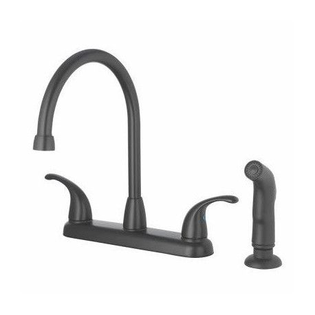 Homewerks Worldwide 109729 High Arc Kitchen Faucet, Two Lever Handles, Matte Black