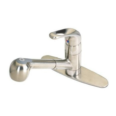 Homewerks Worldwide 204641 Kitchen Faucet With Pull-Out Spray, Temperature Memory, Brushed Nickel