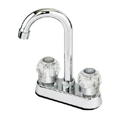 Homewerks Worldwide 204643 Bar Faucet, 2 Acrylic Handles, Chrome
